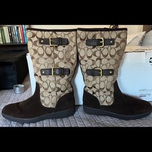 Beautiful new coach boots. . Cloth and suede.